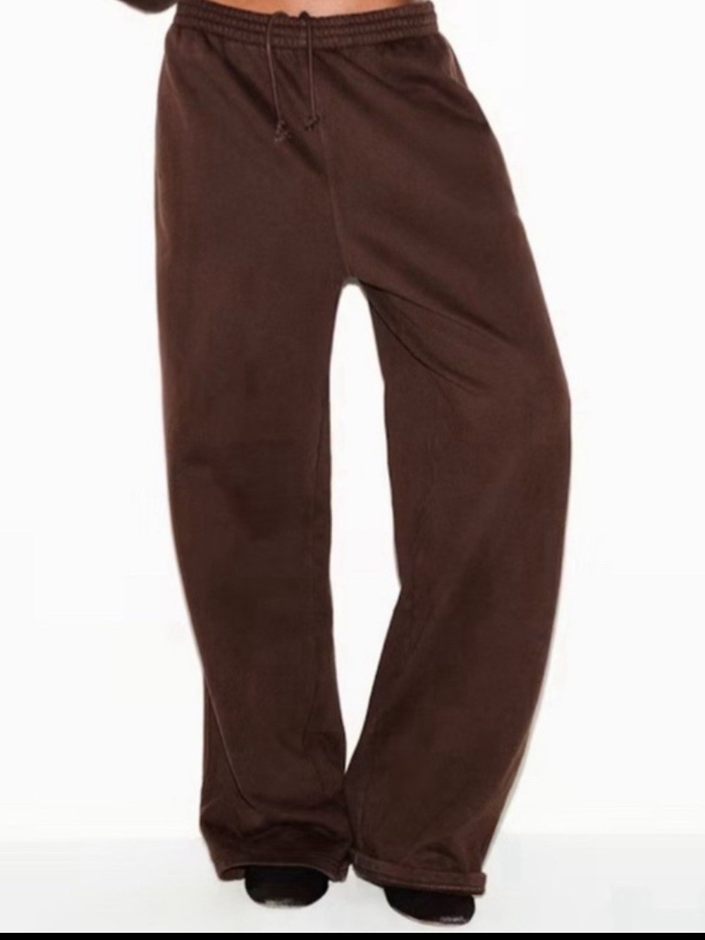 SKIMS Boyfriend Fleece Baggy Jogger Sweatpant | Espresso | Large